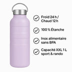 Gourde isotherme sport 1 L – inox robuste & étanche gourde isotherme