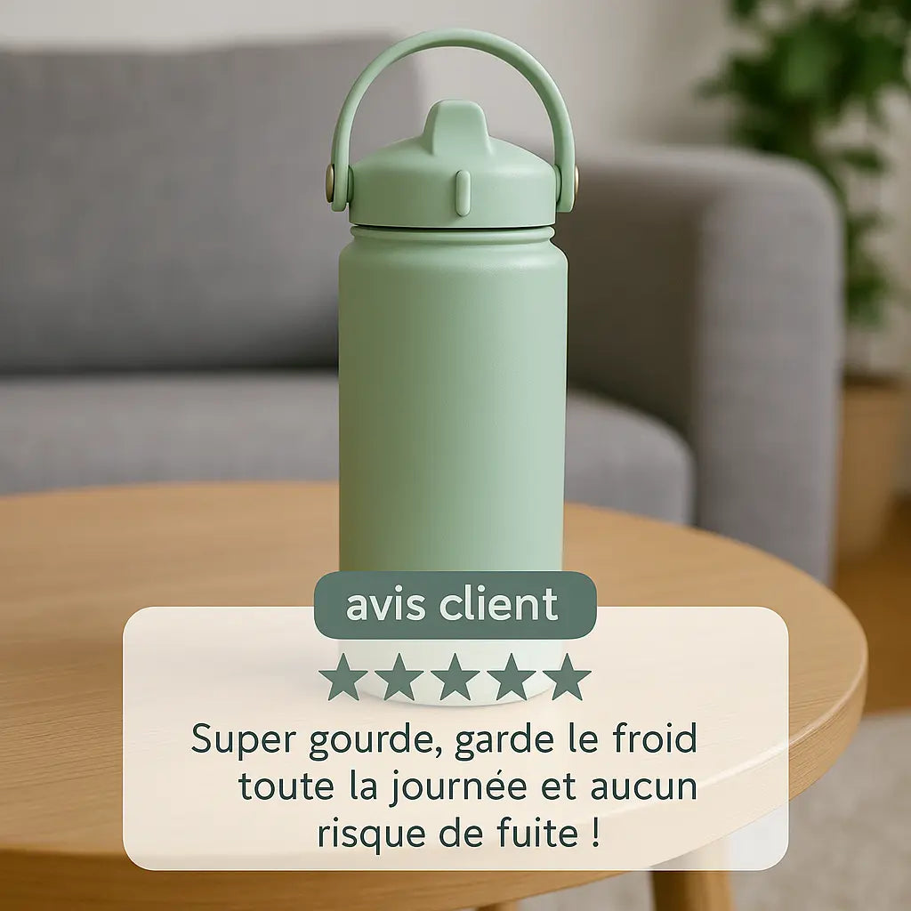 Gourde isotherme sport 500 ml – inox vert personnalisable gourde isotherme