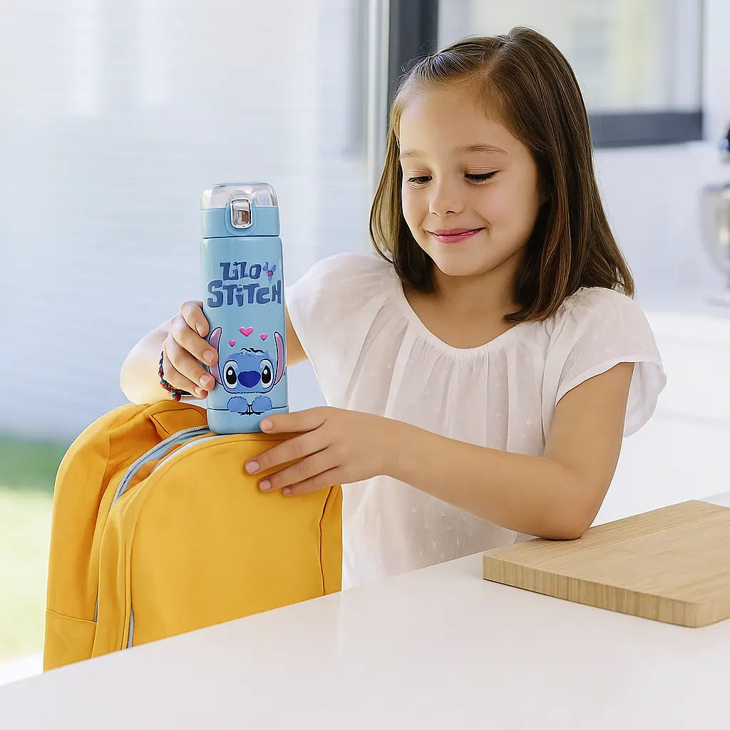 Gourde isotherme enfant 400 ml – Stitch bleu étanche gourde isotherme